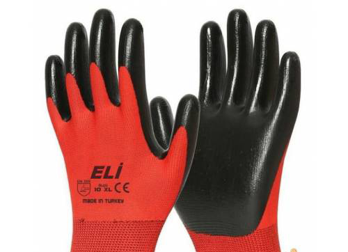 ELİ KIRMIZI SİYAH İŞÇİ ELDİVENİ İŞ BAHÇE İNŞAAT vs ELDİVENİ 10 NUMARA KAMPANYALI FİYATI 12 ÇİFT